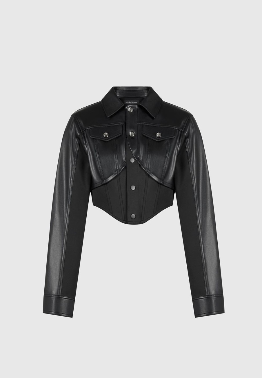 Maniere De Voir Vegan Leather Contour Jacket | Matching Sets