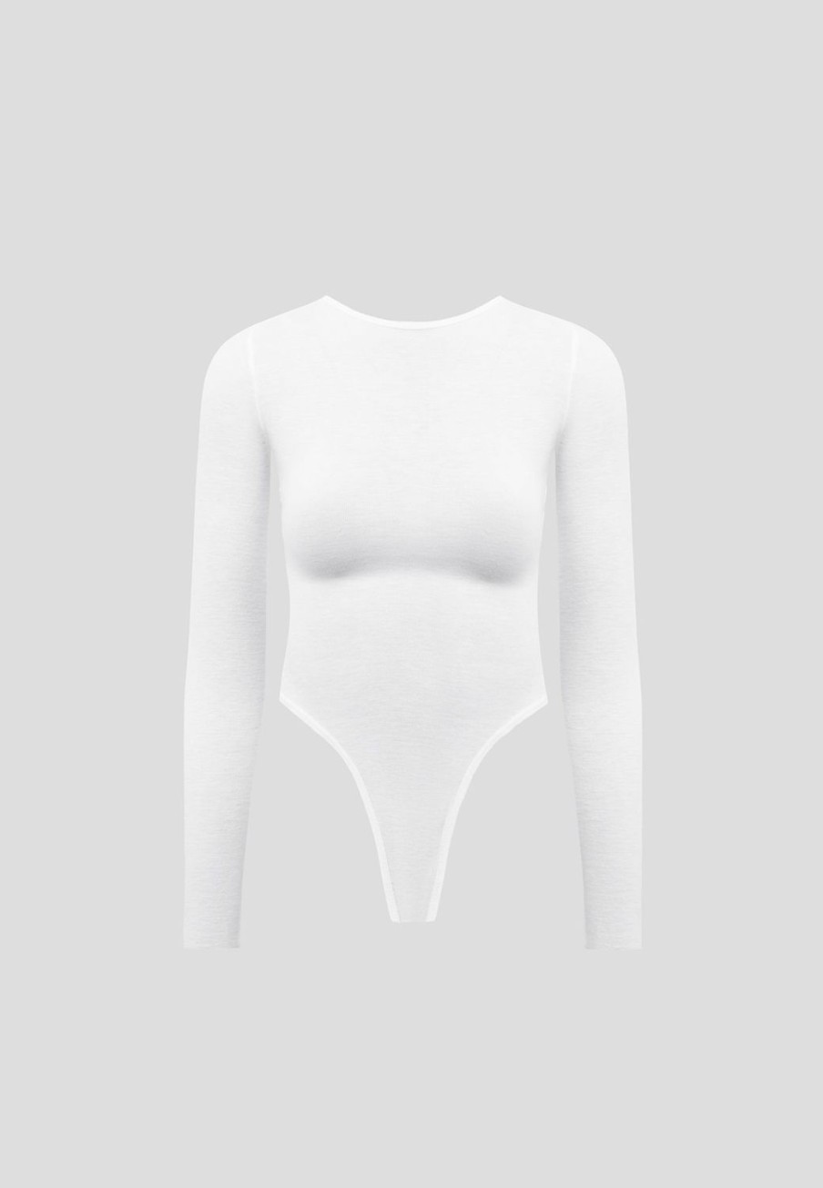 Maniere De Voir Eternelle Sheer Long Sleeve Bodysuit | Bodysuits