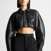 Maniere De Voir Vegan Leather Super Cropped Jacket | Jackets