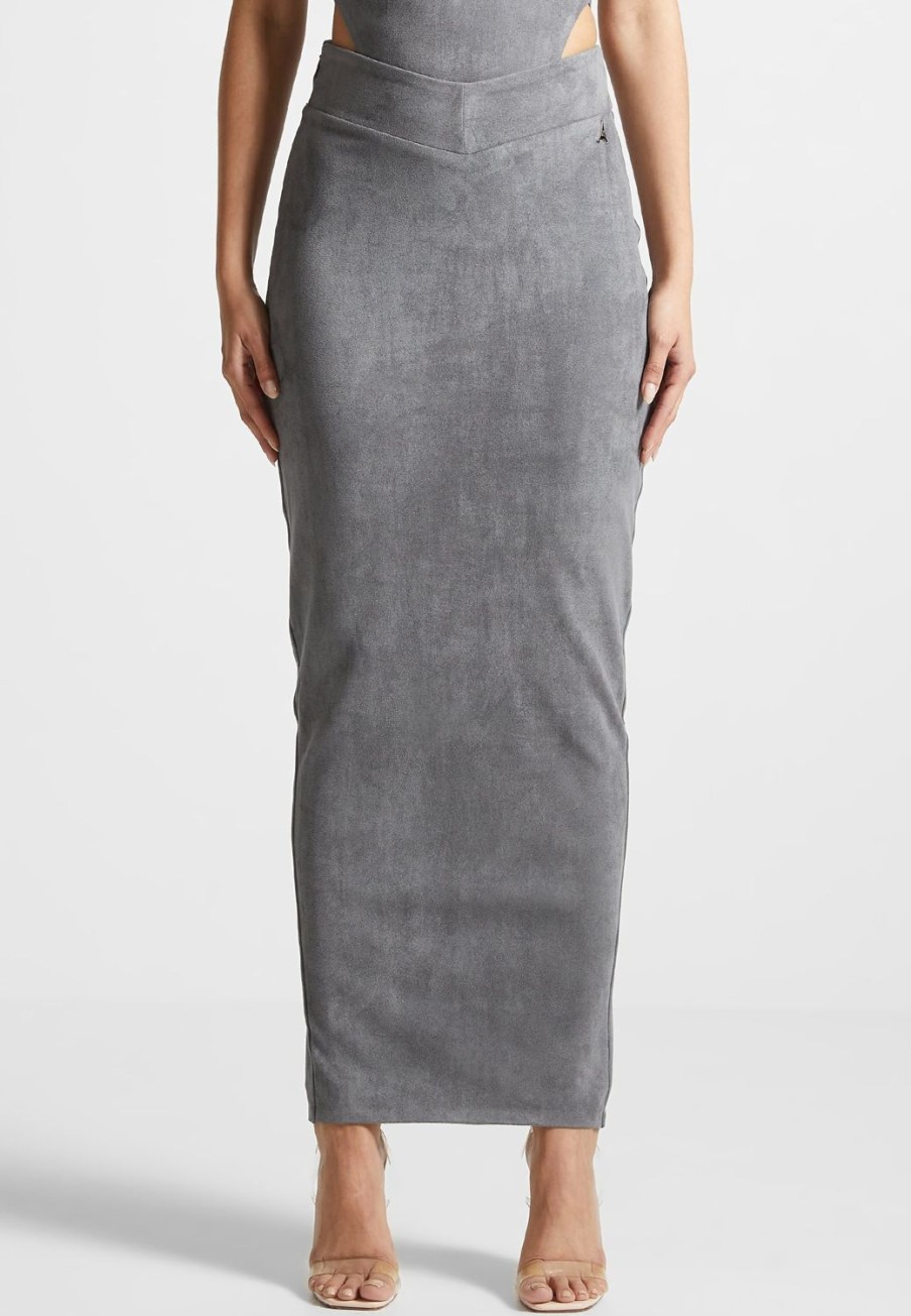 Maniere De Voir Vegan Suede Midaxi Skirt | Skirts