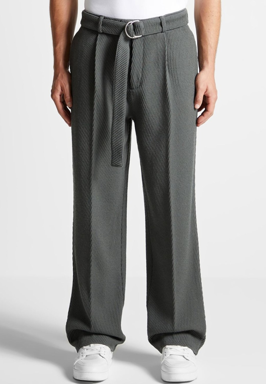 Maniere De Voir Twill Trousers With Belt | Formal Trousers