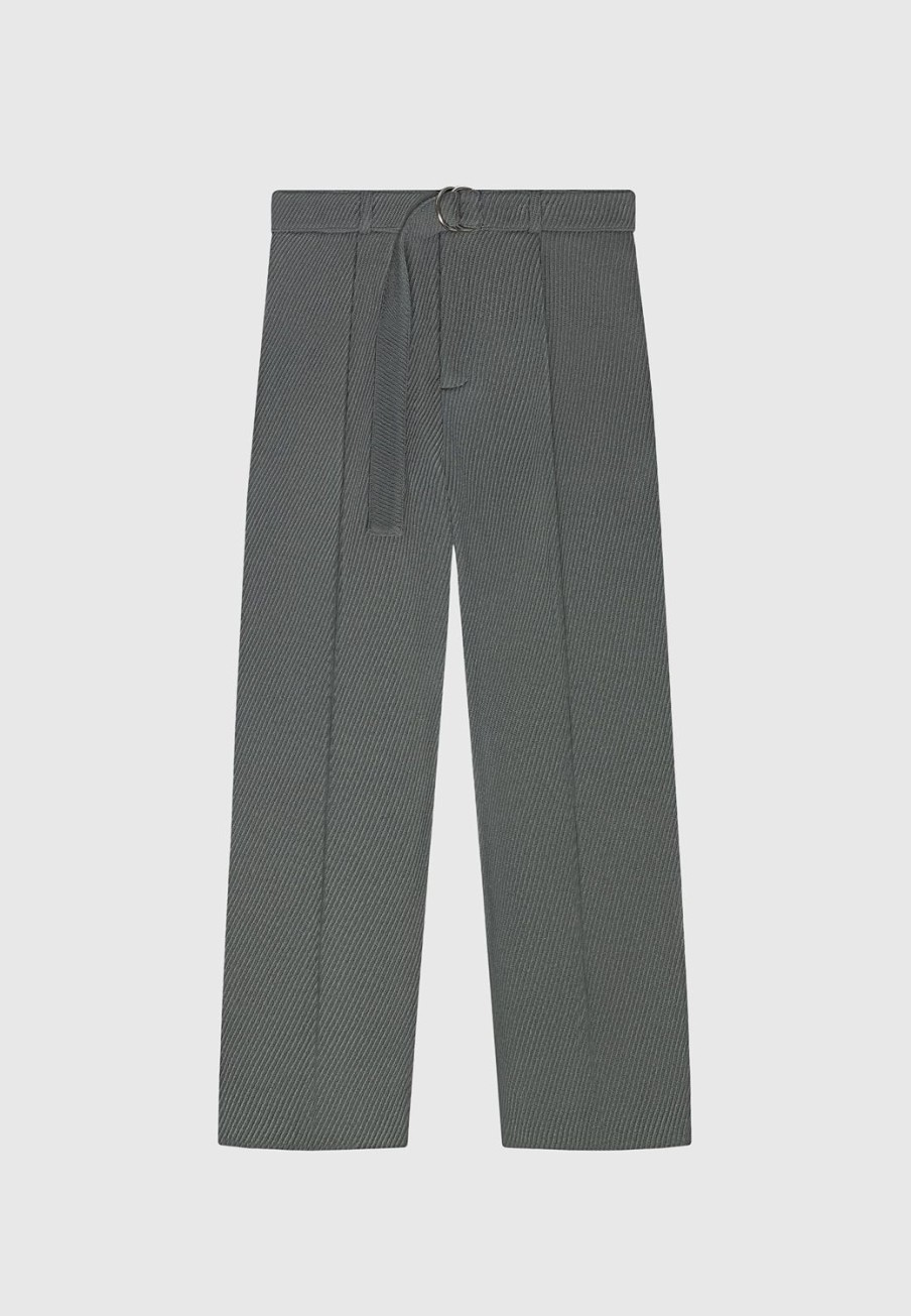 Maniere De Voir Twill Trousers With Belt | Modern Tailoring