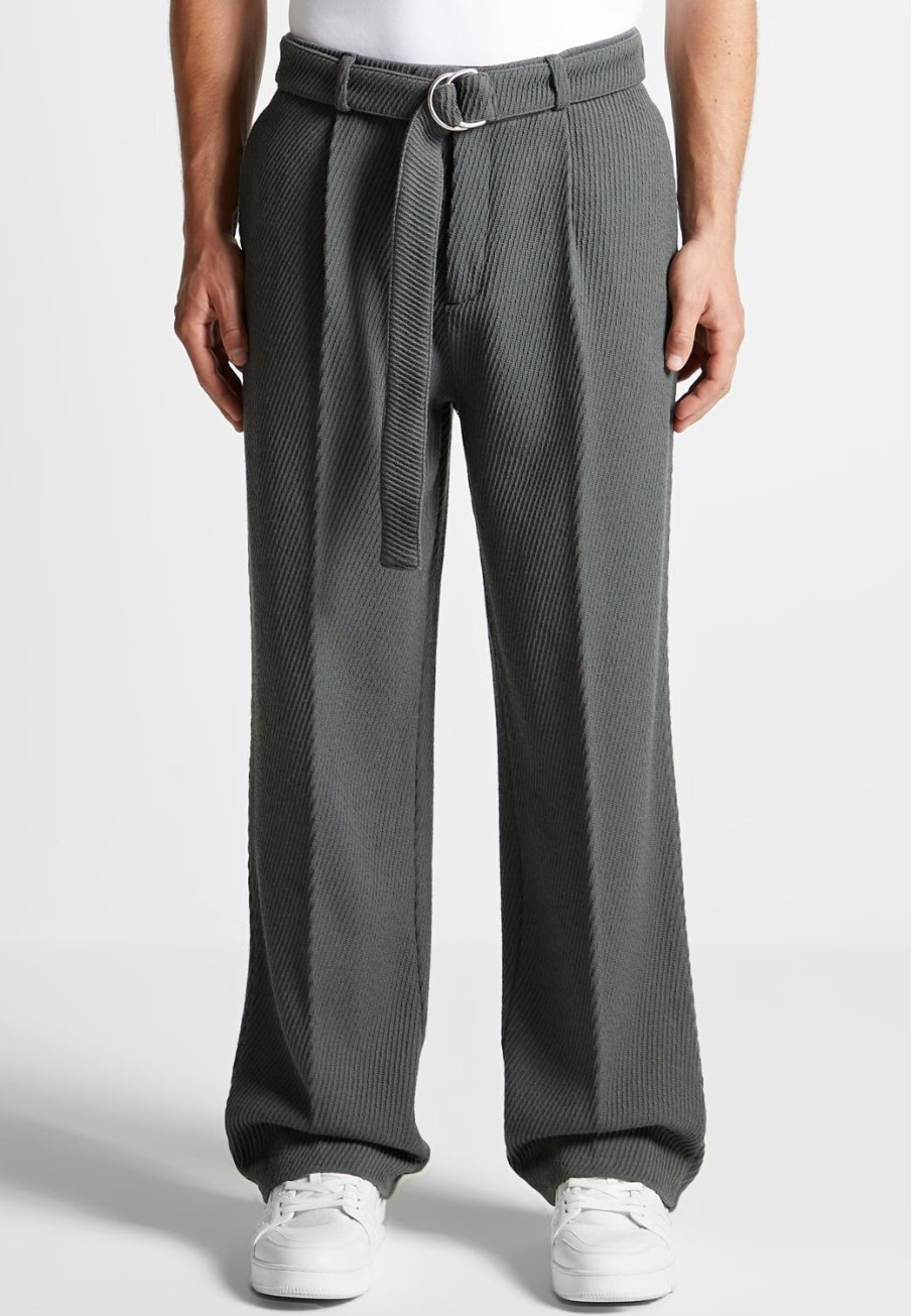 Maniere De Voir Twill Trousers With Belt | Modern Tailoring