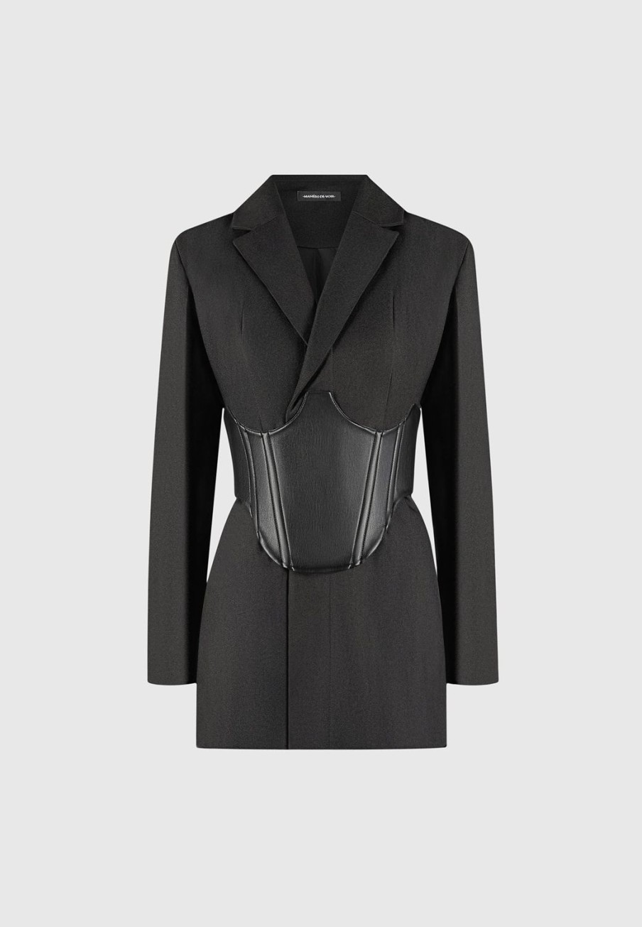 Maniere De Voir Tailored Blazer Dress With Reversible Corset | Dresses