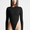 Maniere De Voir Eternelle High Leg Long Sleeve Bodysuit | Bodysuits