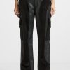 Maniere De Voir Vegan Leather And Velvet Cargo Pants | Cargo Pants & Joggers