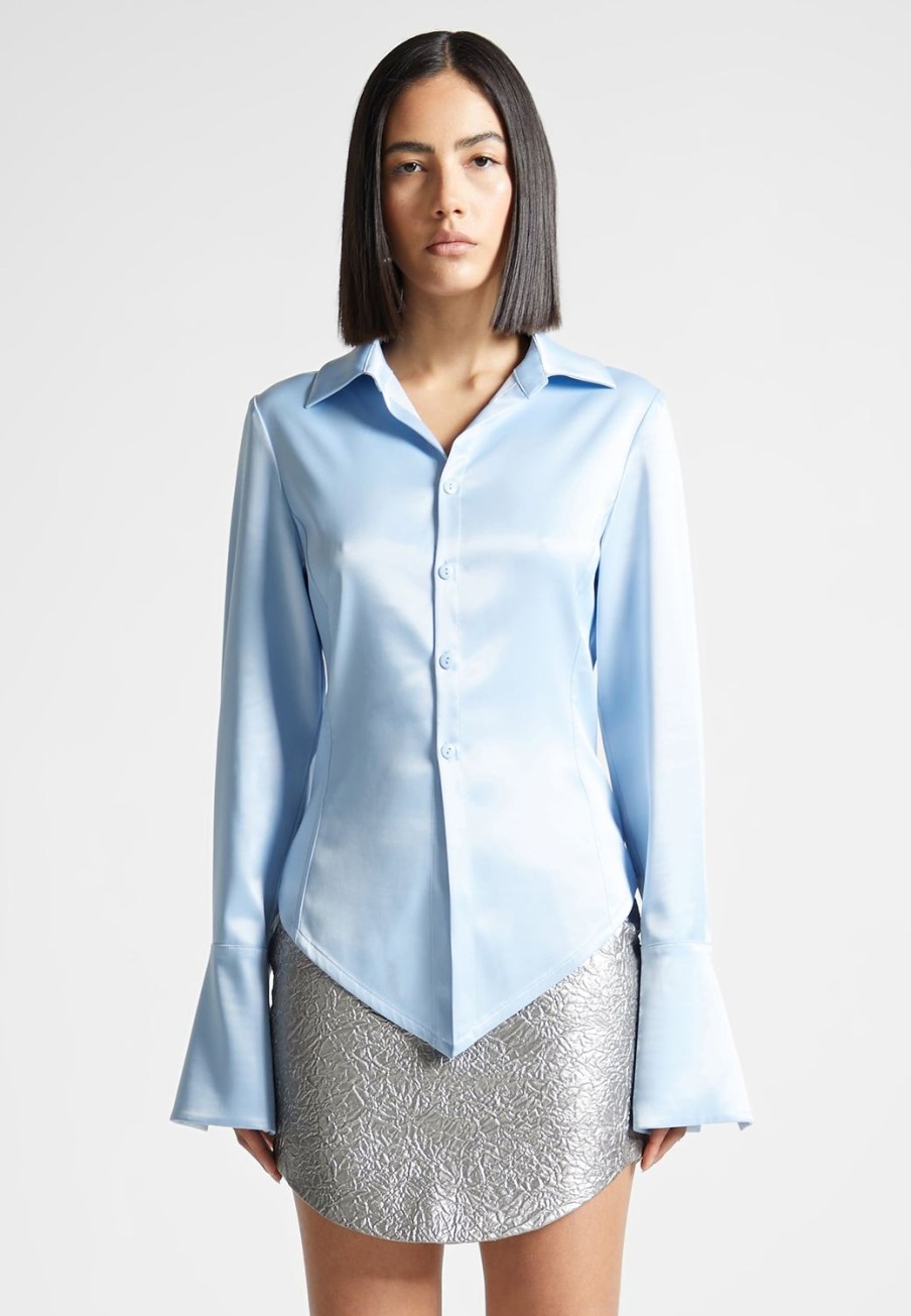 Maniere De Voir Angled Satin Shirt | Shirts