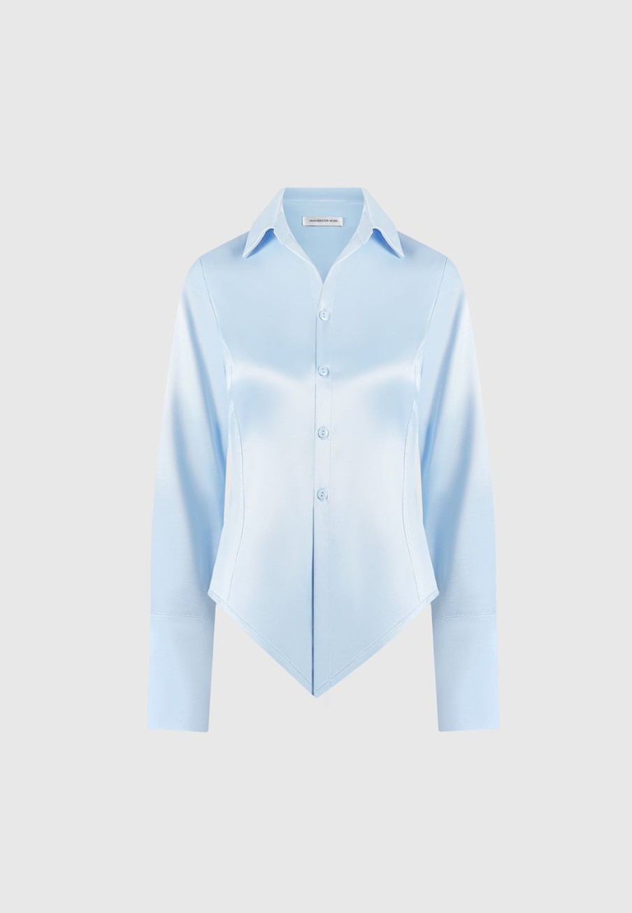 Maniere De Voir Angled Satin Shirt | Shirts