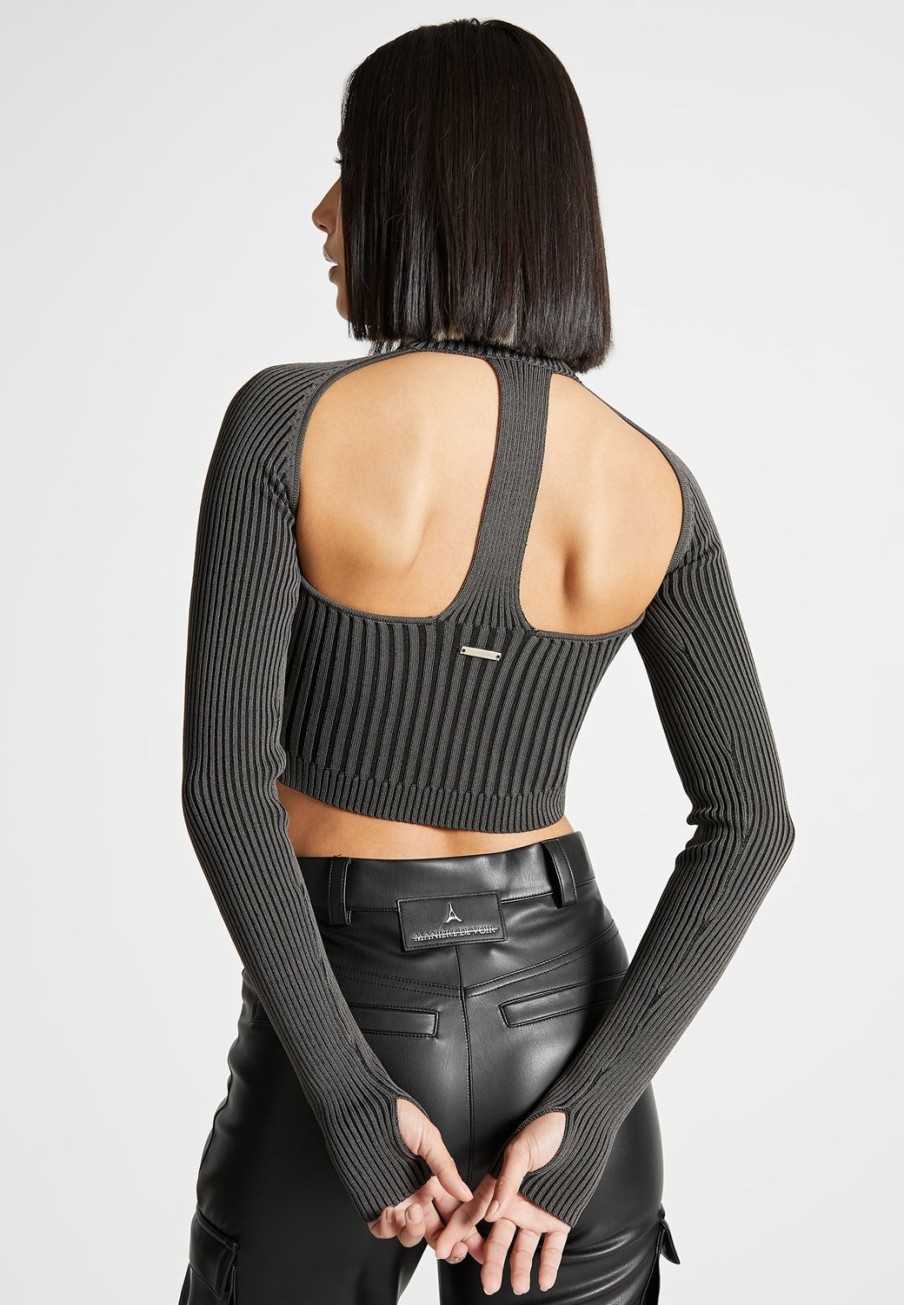 Maniere De Voir Knitted Backless Corset Top | Tops & T Shirts