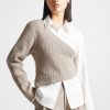 Maniere De Voir Asymmetric Knitted Overlay Shirt | Shirts