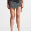 Maniere De Voir Pinstripe Tailored Mini Skort With Tie | Skirts