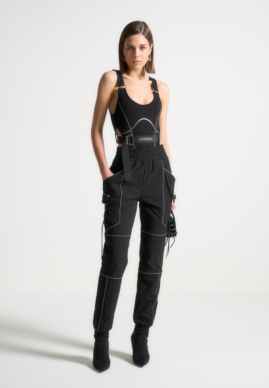 Maniere De Voir High Leg Reflective Bodysuit | Bodysuits