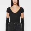 Maniere De Voir Shirred Cut Out Bodysuit | Bodysuits