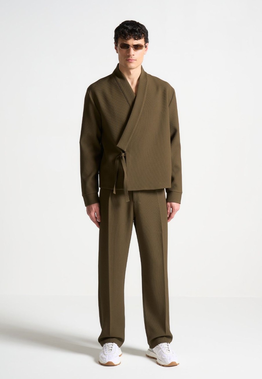 Maniere De Voir Textured Kimono Wrap Jacket | Modern Tailoring