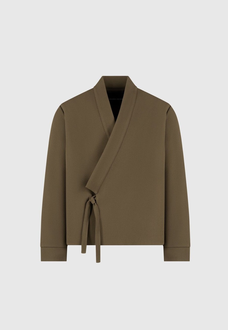 Maniere De Voir Textured Kimono Wrap Jacket | Modern Tailoring