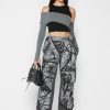 Maniere De Voir Mid Rise Camo And Denim Cargo Pants | Cargo Pants & Joggers