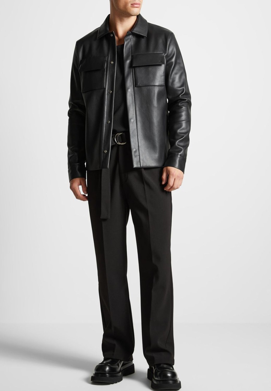 Maniere De Voir Vegan Leather Shirt Jacket | Jackets