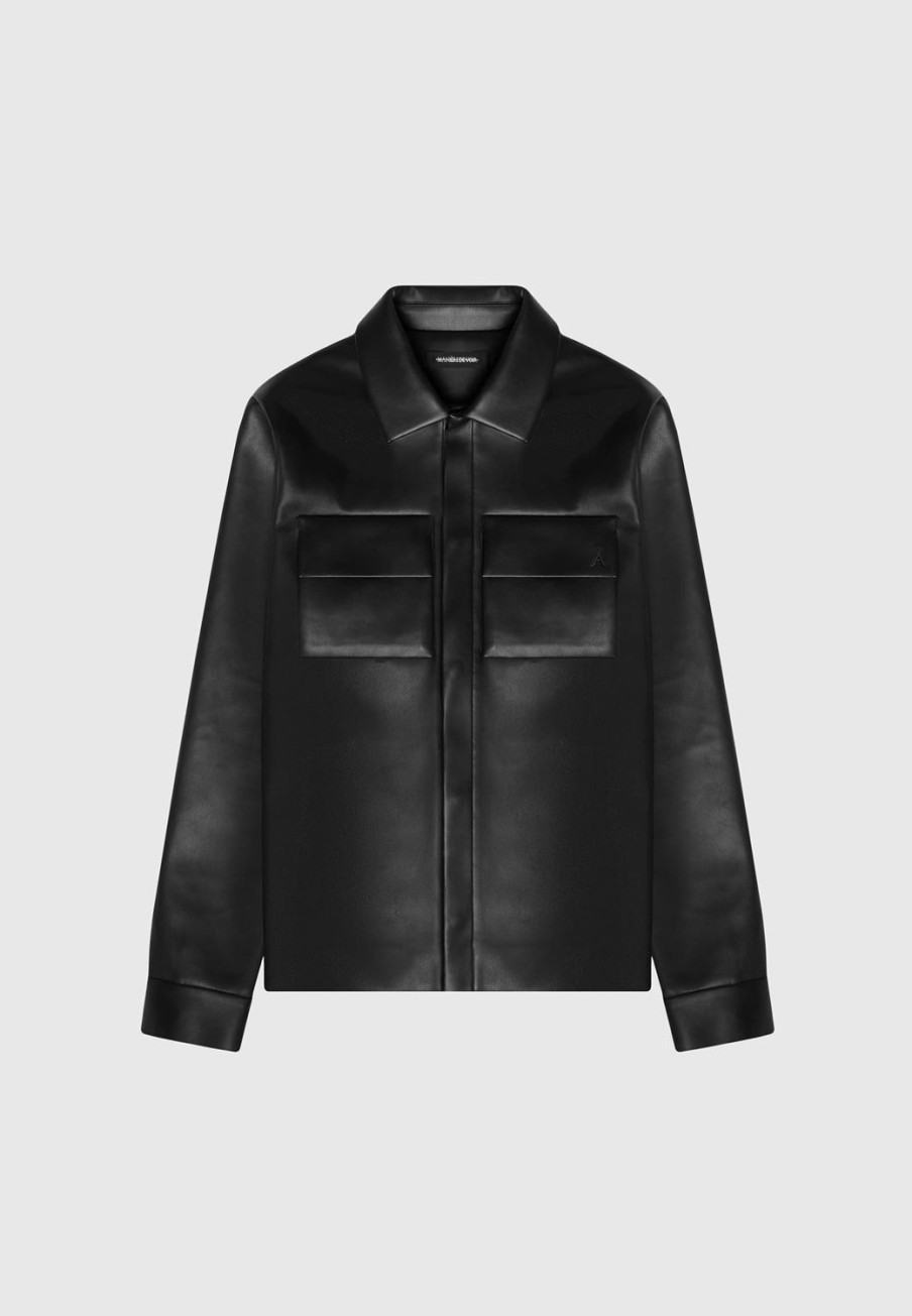 Maniere De Voir Vegan Leather Shirt Jacket | Jackets