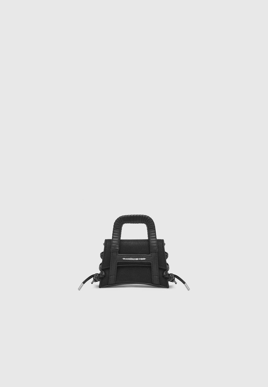 Maniere De Voir Miniature Caged Vegan Leather Lace Up Bag | Bags