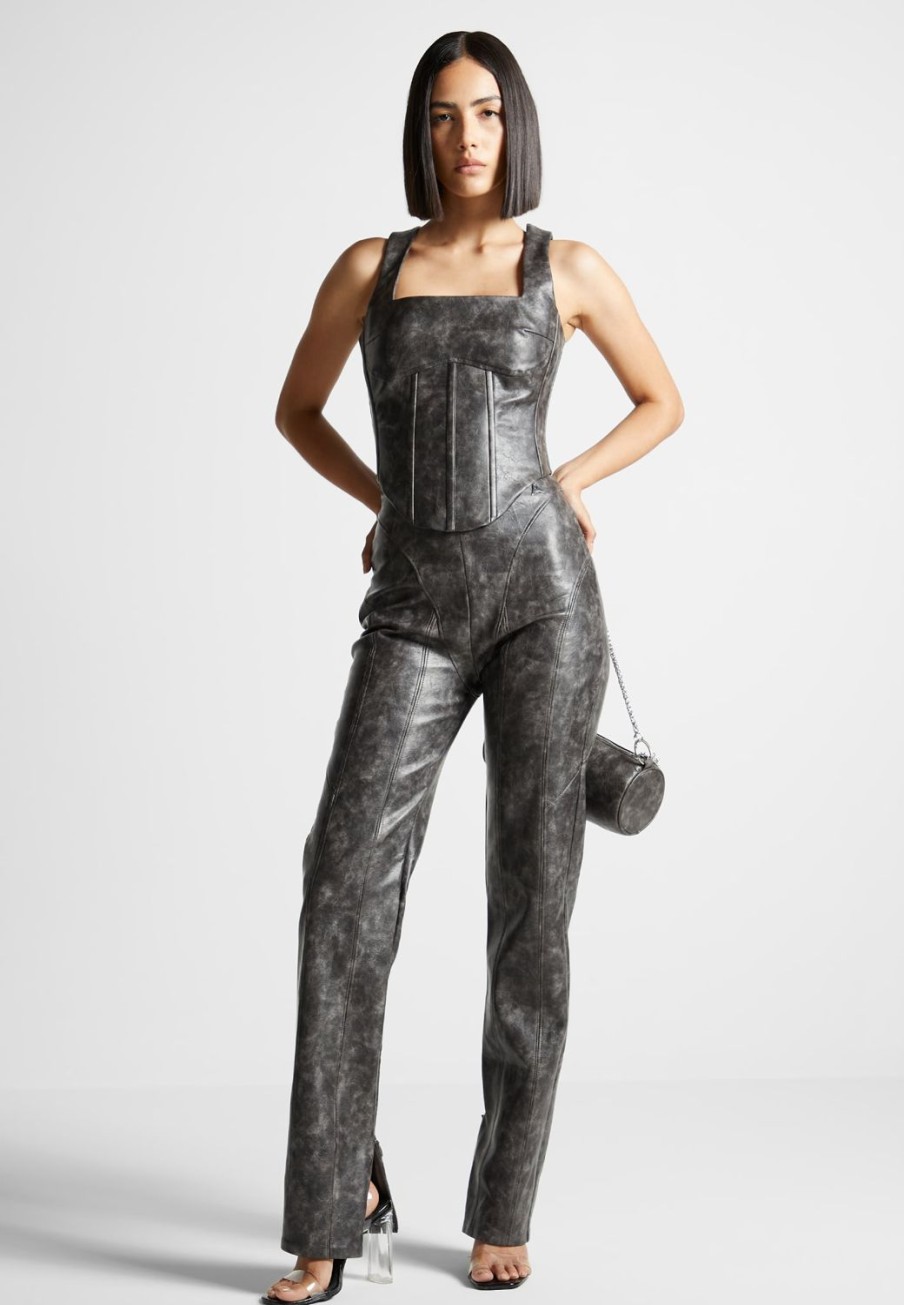 Maniere De Voir Vintage Vegan Leather Trousers | Trousers