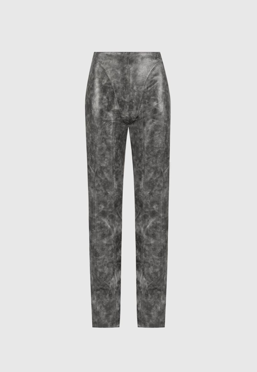 Maniere De Voir Vintage Vegan Leather Trousers | Trousers