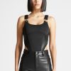 Maniere De Voir Eiffel Detail High Leg Bodysuit | Bodysuits