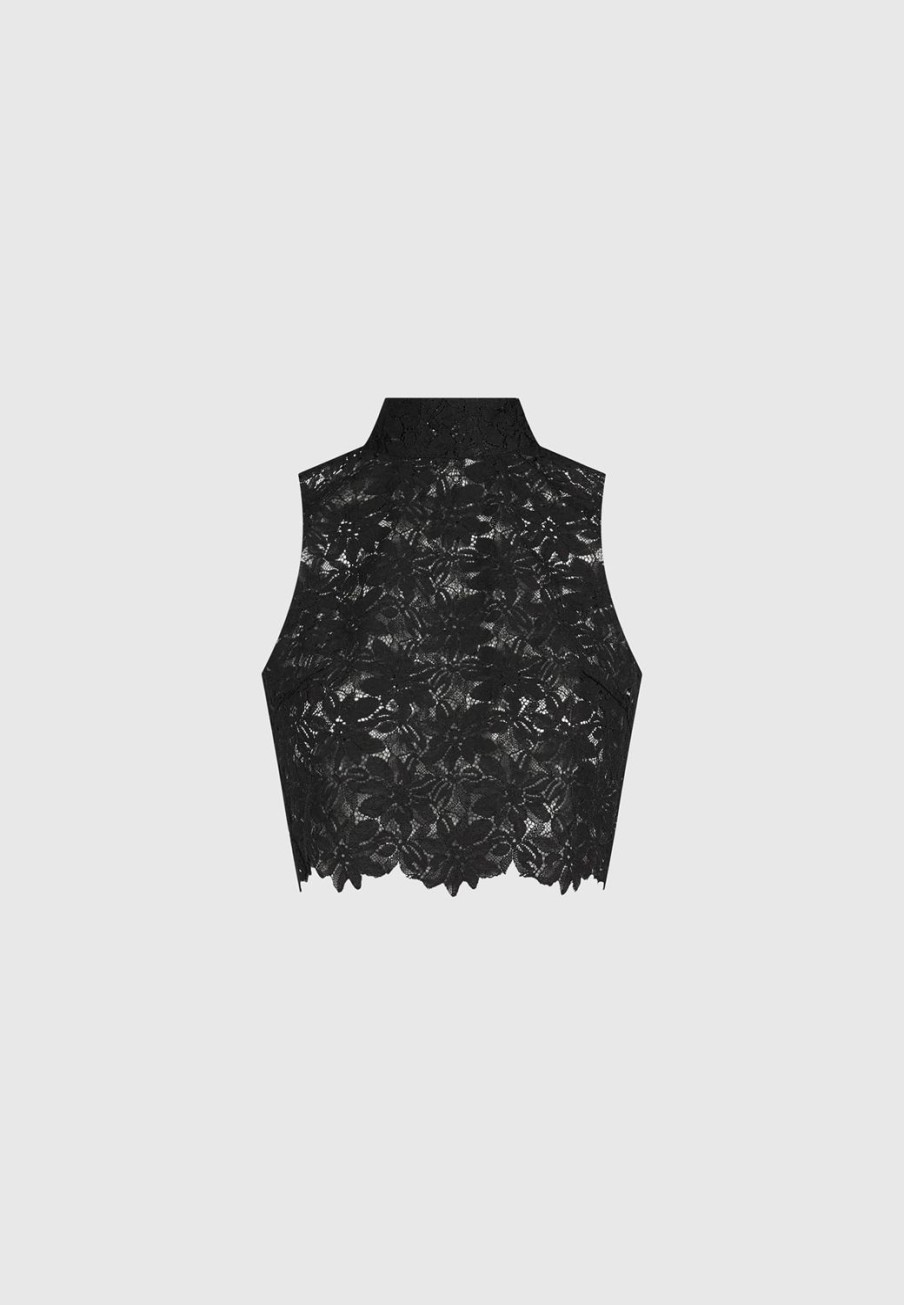 Maniere De Voir Lace Open Back Top | Matching Sets