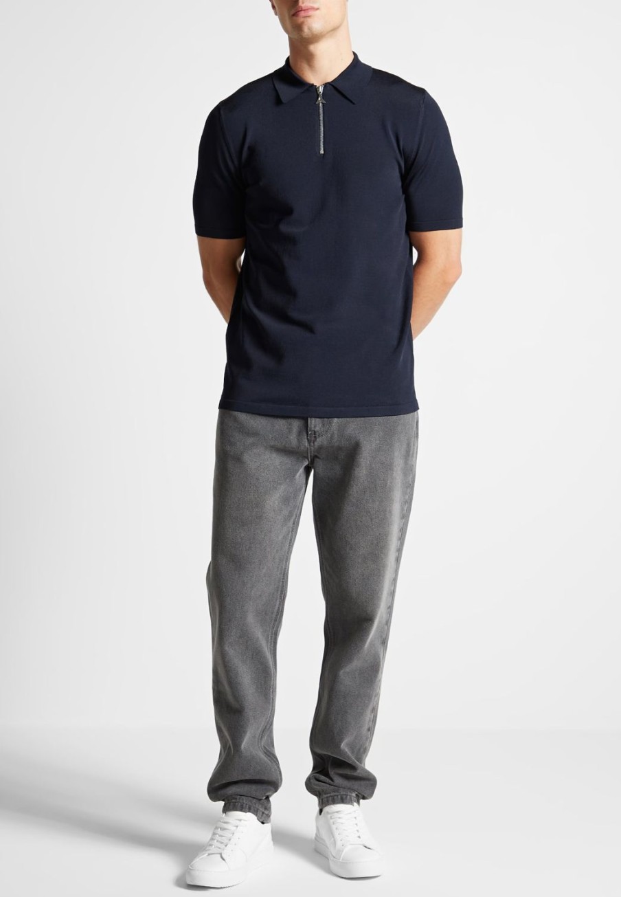 Maniere De Voir Luxe Polo Top With Zip | Polo Tops