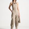 Maniere De Voir Tailored Halterneck Cargo Jumpsuit | Jumpsuits & Playsuits