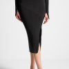 Maniere De Voir Two-Tone Ribbed Knit Midi Skirt With Belt | Matching Sets