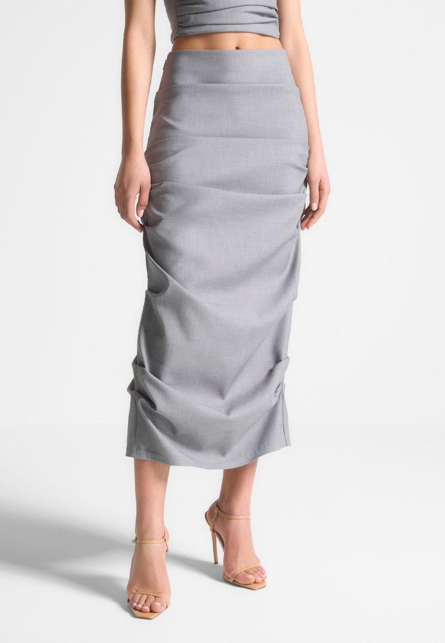 Maniere De Voir Tailored Tacked Midaxi Skirt | Skirts