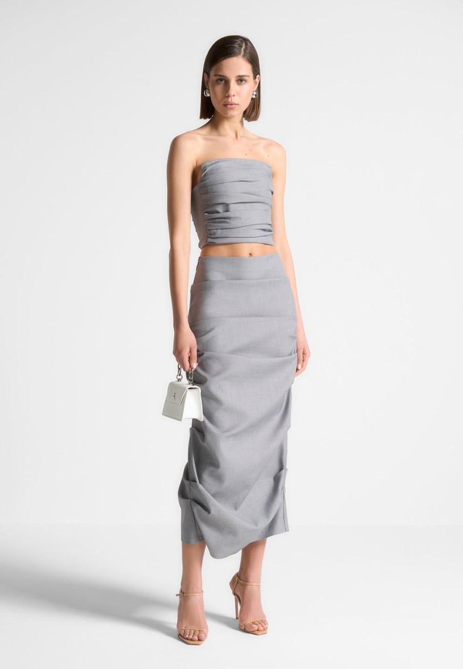 Maniere De Voir Tailored Tacked Midaxi Skirt | Skirts