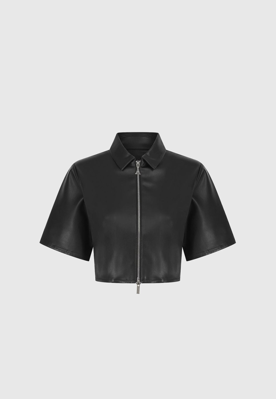 Maniere De Voir Vegan Leather Shirt | Shirts