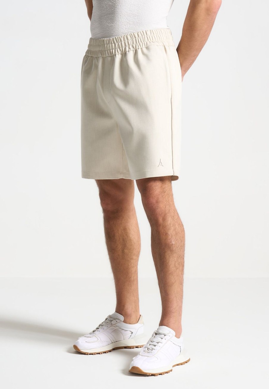 Maniere De Voir Signature Baseball Shorts - Beige | Short Sets