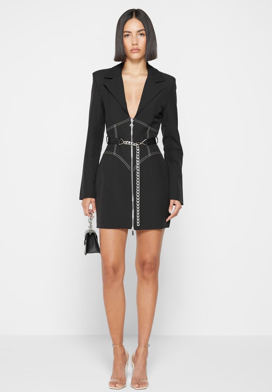 Maniere De Voir Corset Blazer Dress With Chain | Dresses