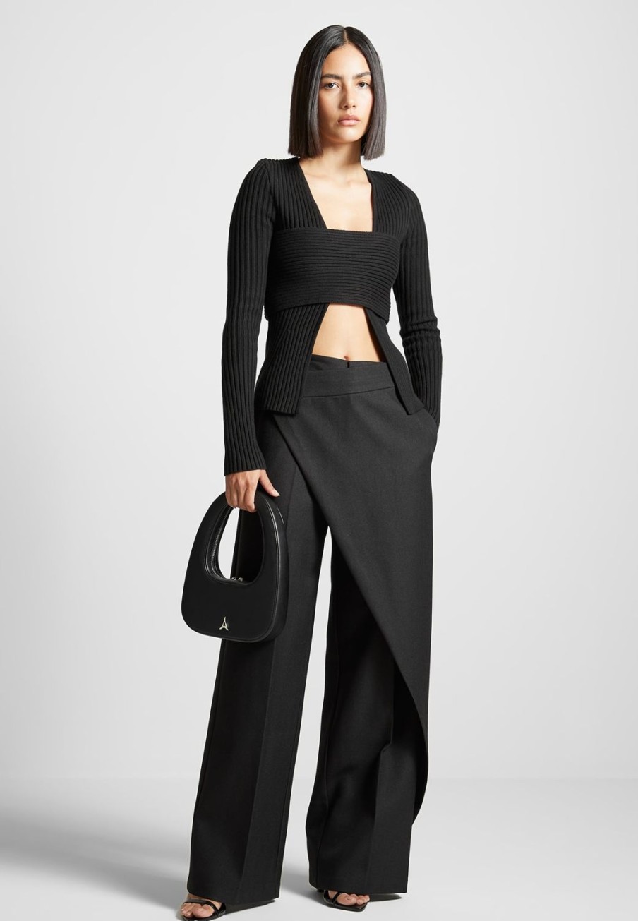 Maniere De Voir Wrap Tailored Trousers | Trousers