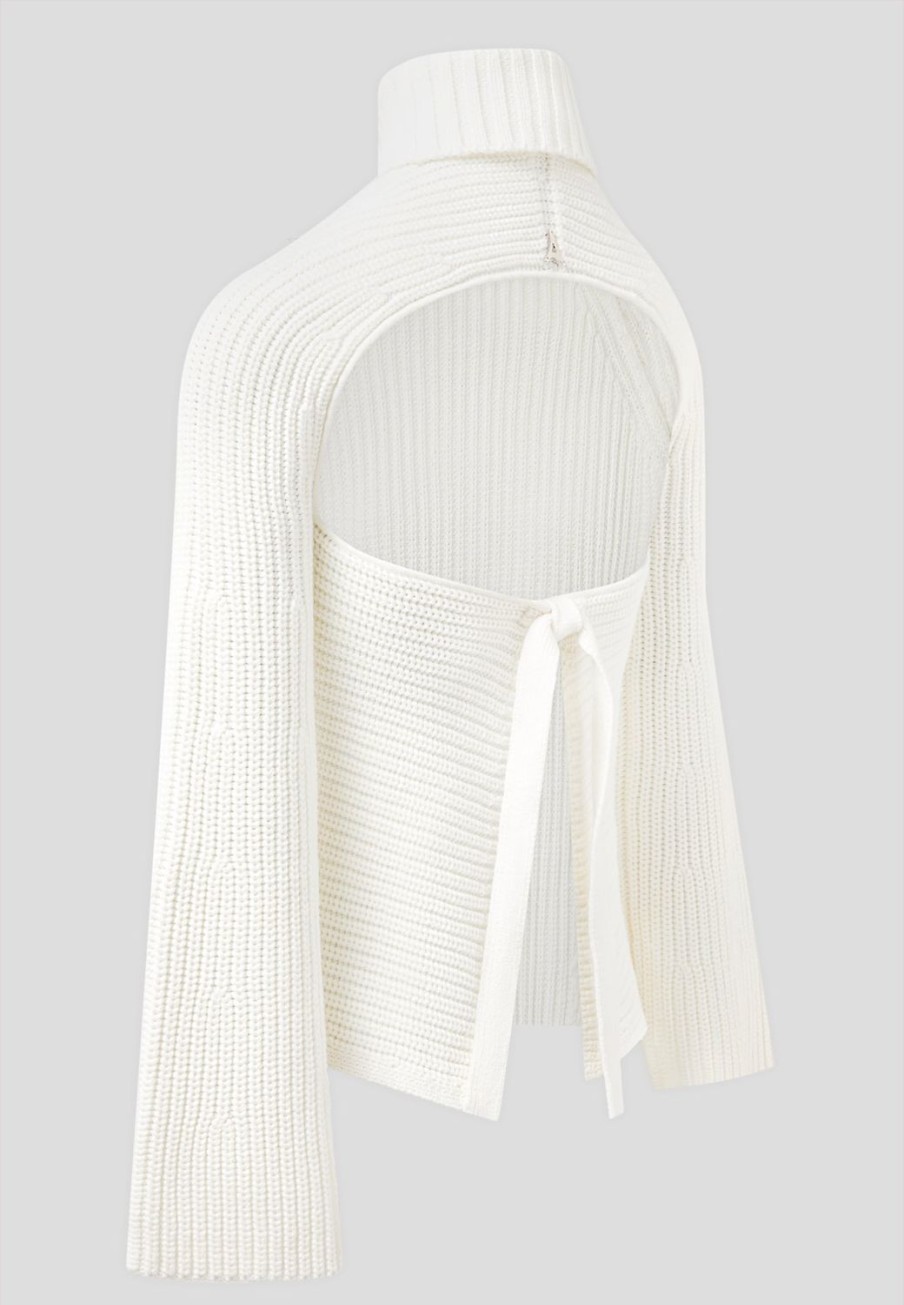 Maniere De Voir Open Back Knit Roll Neck Jumper | Tops & T Shirts