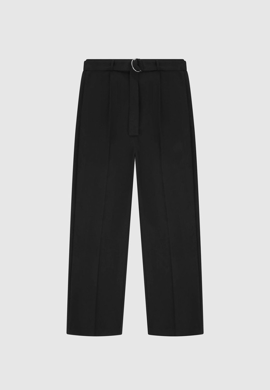 Maniere De Voir Woven Trousers With Belt | Formal Trousers