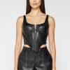 Maniere De Voir Vegan Leather Corset Top | Tops & T Shirts