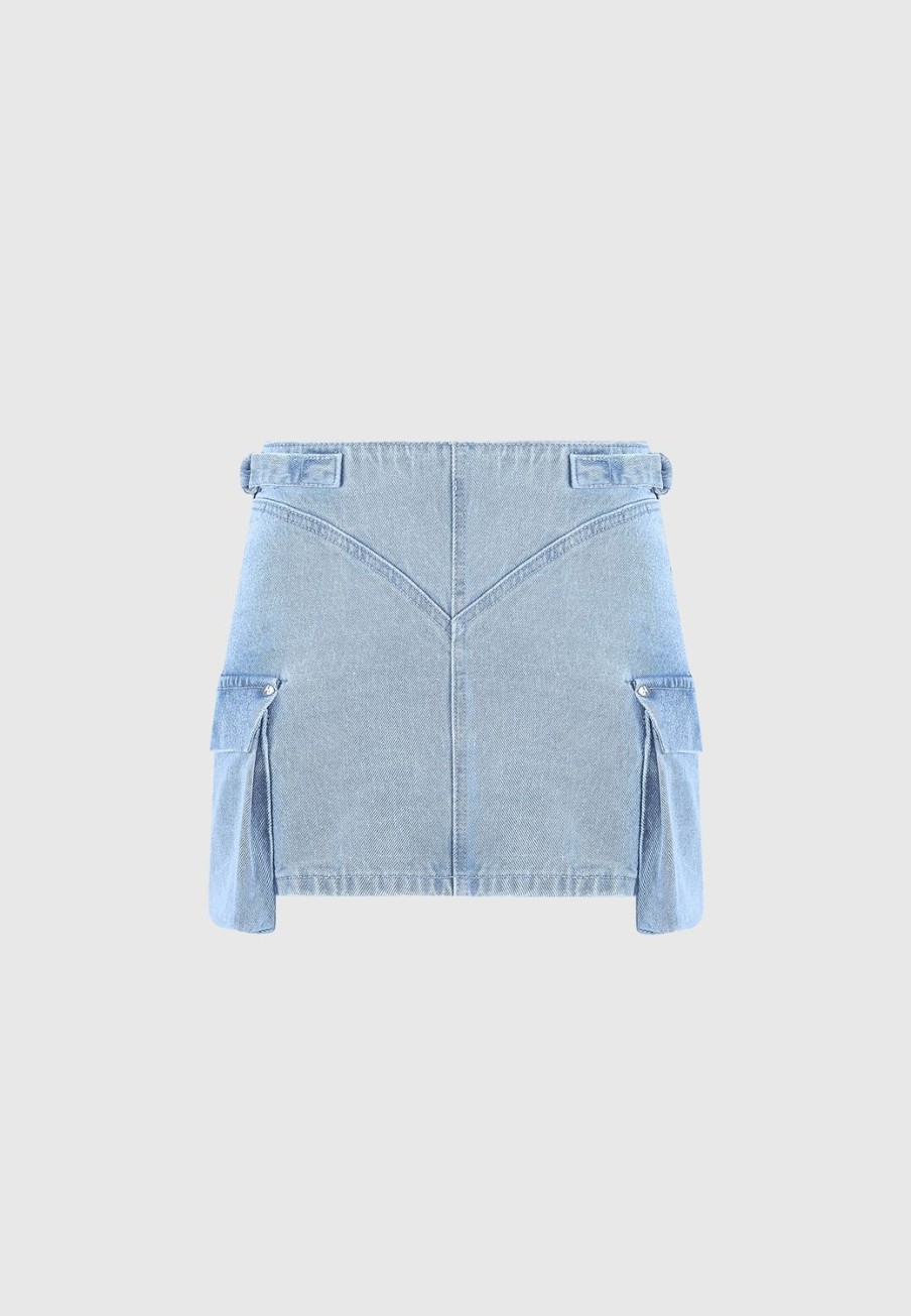 Maniere De Voir Denim Cargo Mini Skirt | Skirts