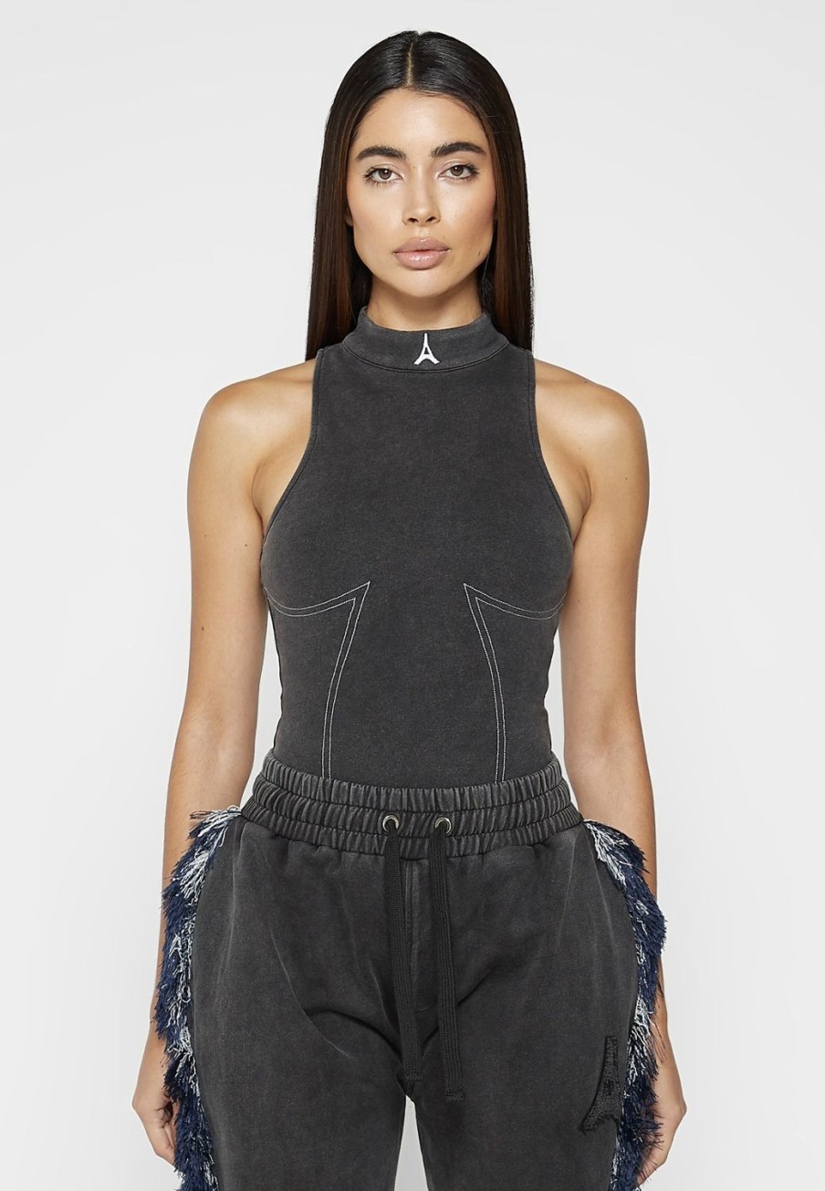 Maniere De Voir High Neck Racer Bodysuit | Bodysuits