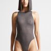 Maniere De Voir Eternelle Sheer Racer Neck Bodysuit | Bodysuits