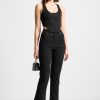 Maniere De Voir Scattered Rhinestone Mini Flare Jeans | Matching Sets