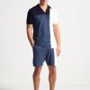 Maniere De Voir Colour Block Knit Shorts - Navy/Steel | Short Sets