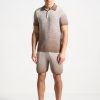 Maniere De Voir Ombre Knit Shorts - Taupe/White | Short Sets