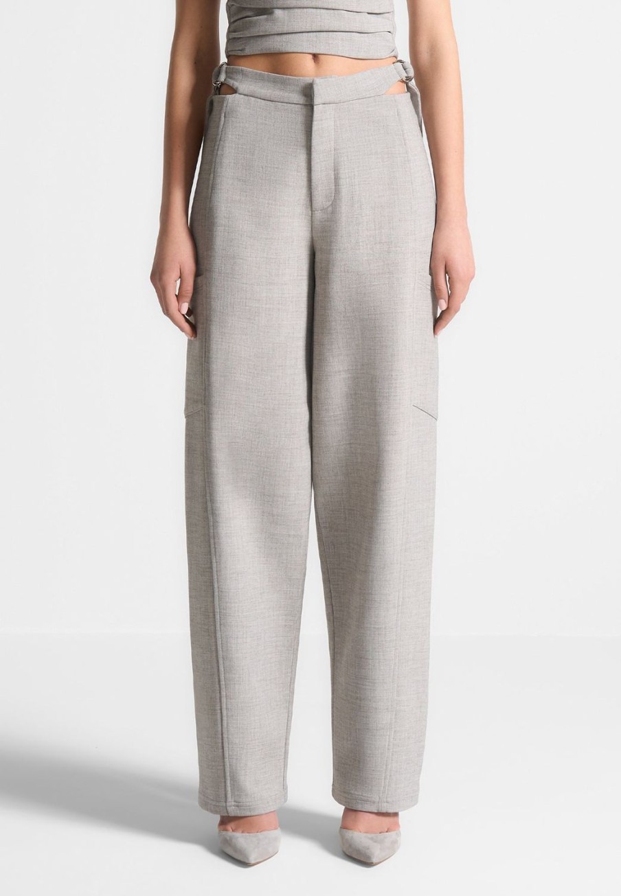 Maniere De Voir Cut Out Melange Tailored Trousers | Trousers