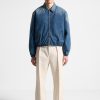 Maniere De Voir Denim Padded Cropped Bomber Jacket - Mid | Jackets