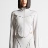 Maniere De Voir Reflective Piped Long Sleeve Corset Jacket | Matching Sets