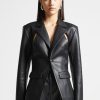 Maniere De Voir Vegan Leather Cut Out Blazer | Blazers & Waistcoats