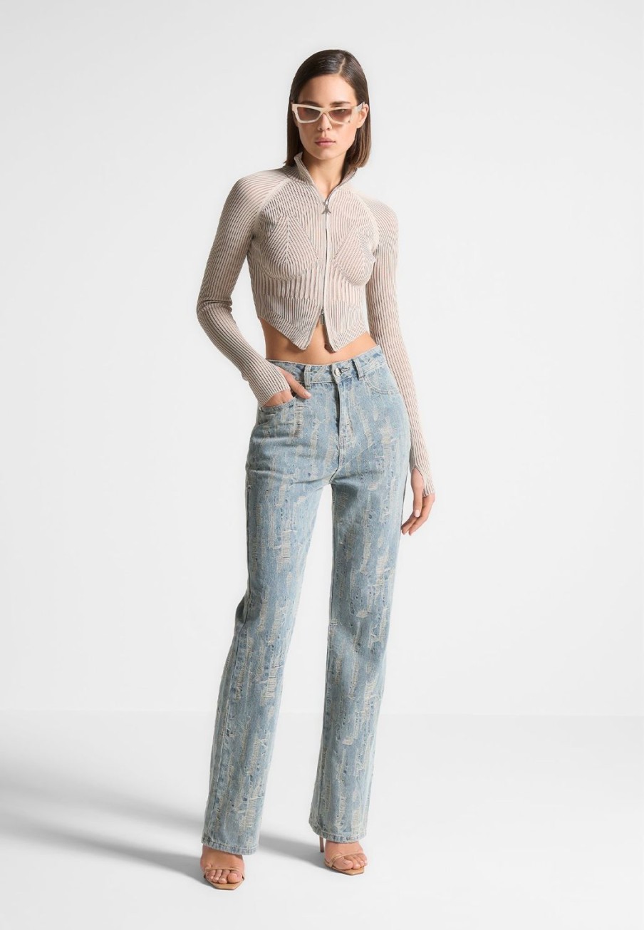 Maniere De Voir Distressed Boyfriend Jeans | Jeans